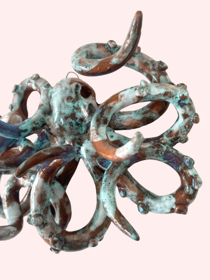 Håndlavet unika blæksprutte no. 10 〰️ vægophæng