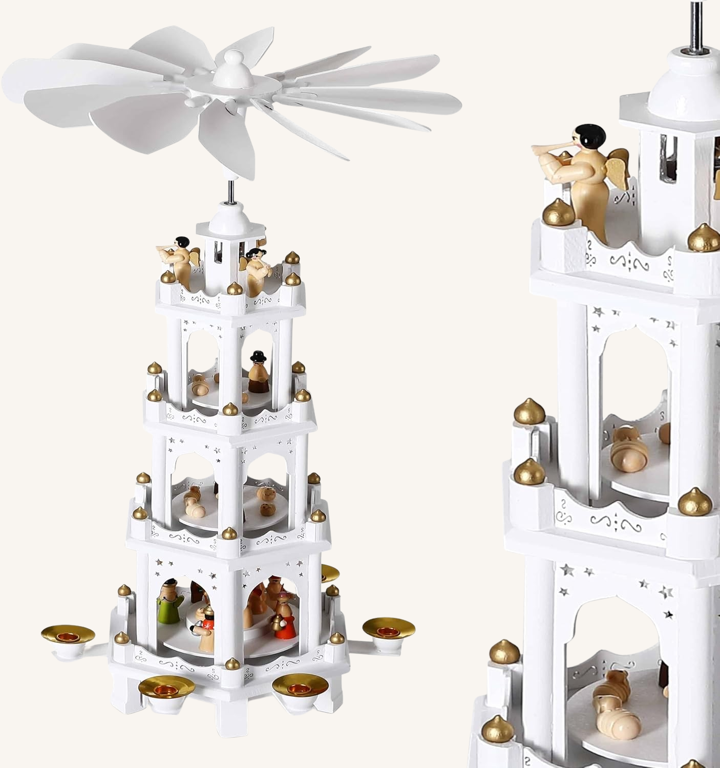 Stor Julepyramide i hvid