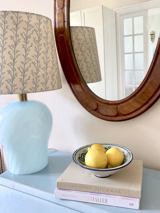 Håndmalet unika skål med blå/grønt mønster