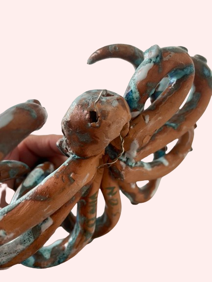 Håndlavet unika blæksprutte no. 8 〰️ vægophæng