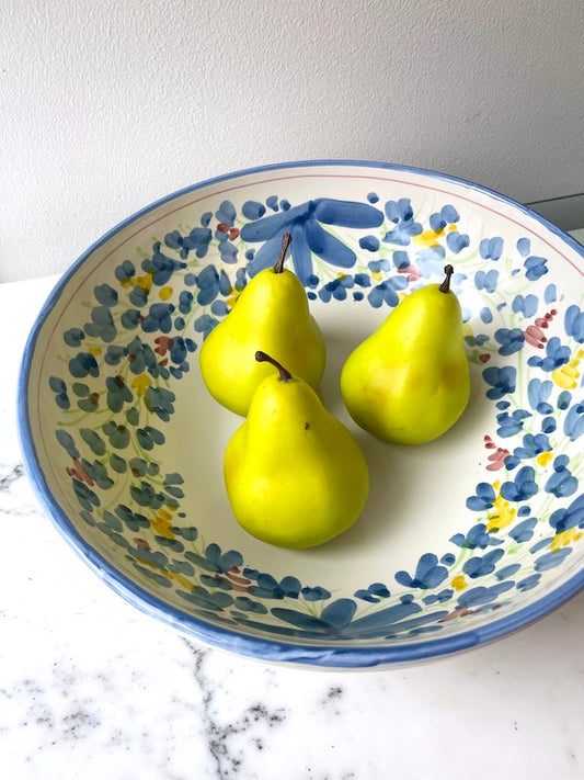 Amalfi håndmalet skål | Blå blomst