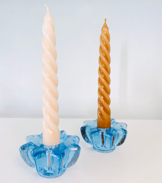 Vintage Holmegaard lysestage 〰️ blå