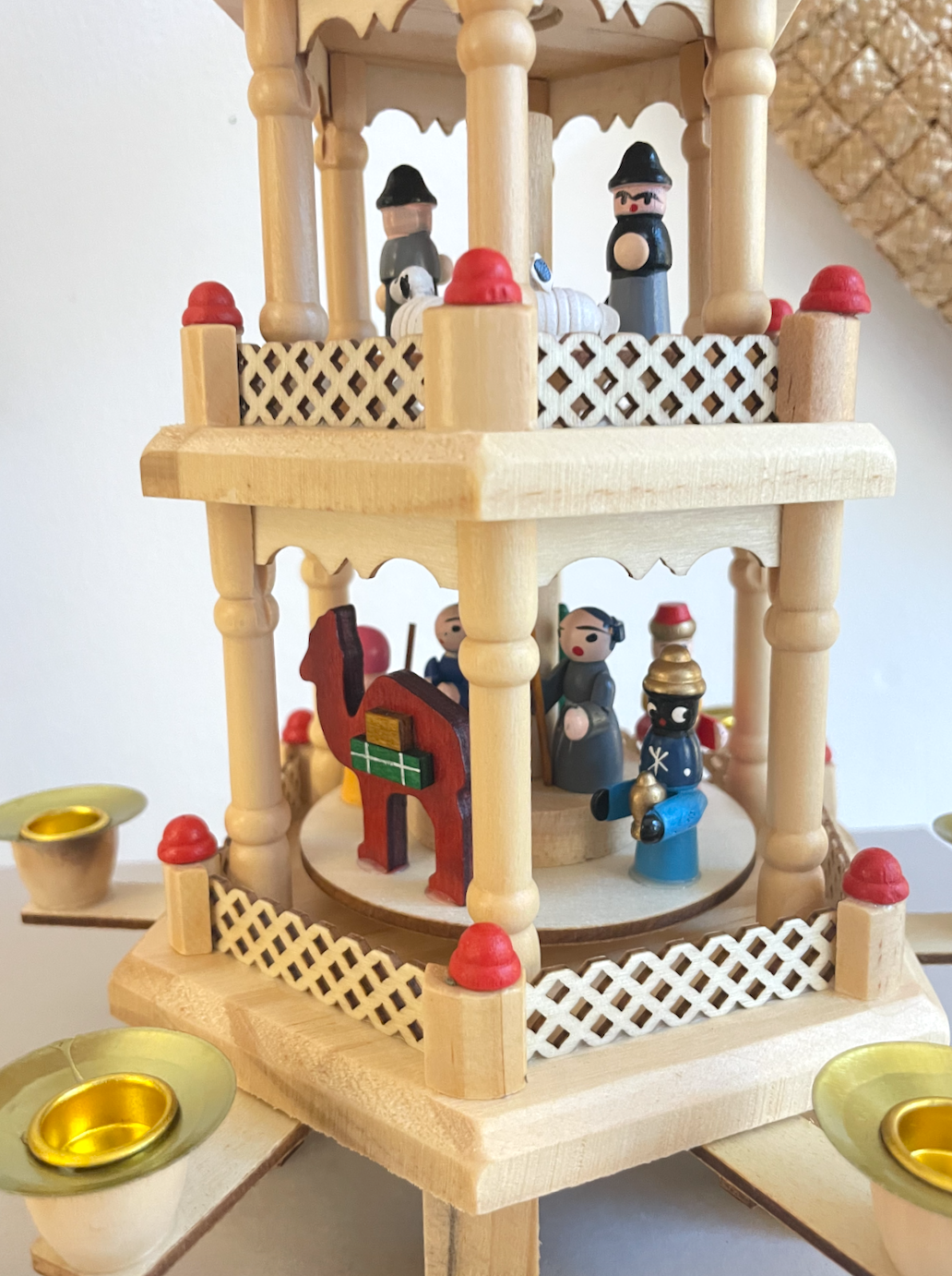 Lille Weihnacht Pyramide / Julekarrusel i træ no. 7
