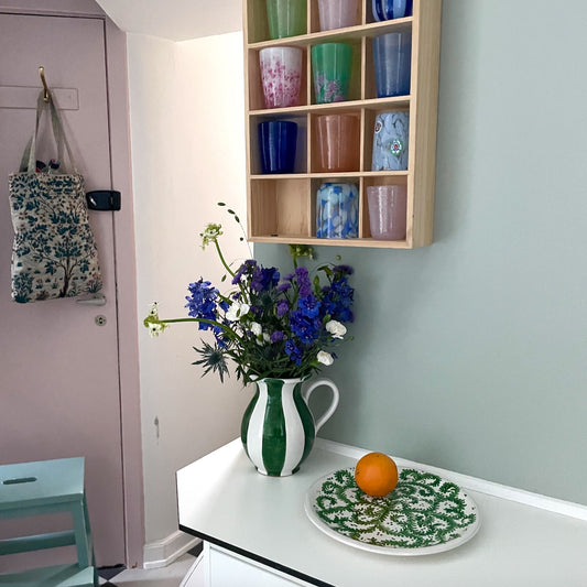 Italiensk kande med striber 〰️ Grøn