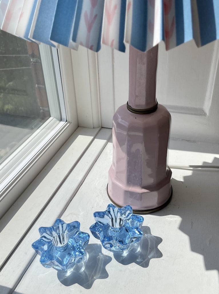 Vintage Holmegaard lysestage 〰️ blå