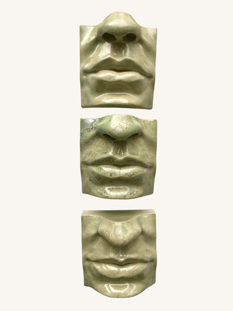 Square Mouth No. 2 vægrelief | Crystal Green