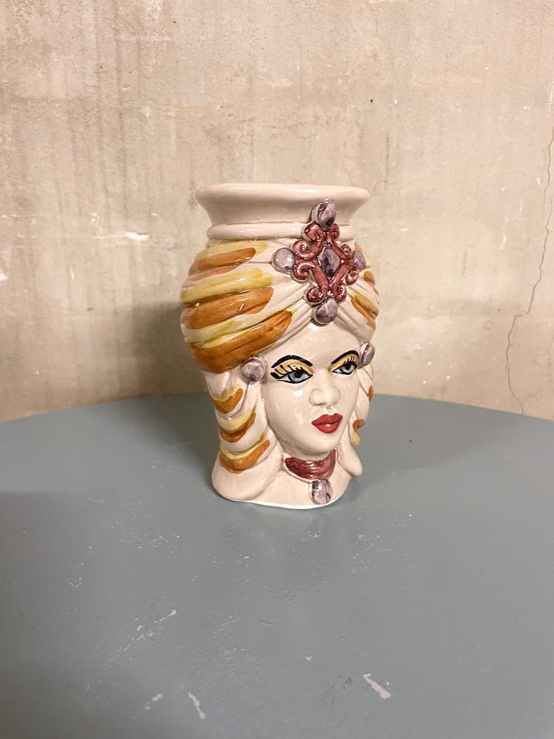 Mini Sultan White | Sicilian head vase