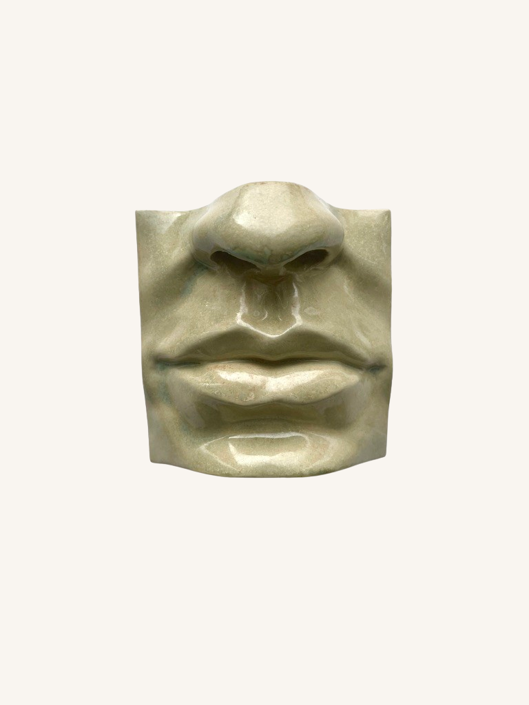 Square Mouth No. 2 vægrelief | Crystal Green