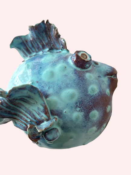 Håndlavet pindsvinfisk no. 10 〰️ vægophæng