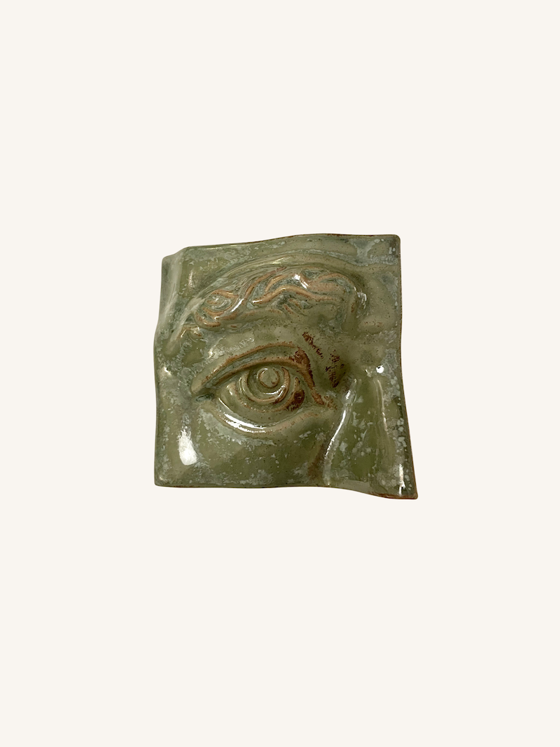 Square Eye Left vægrelief | Copper Green