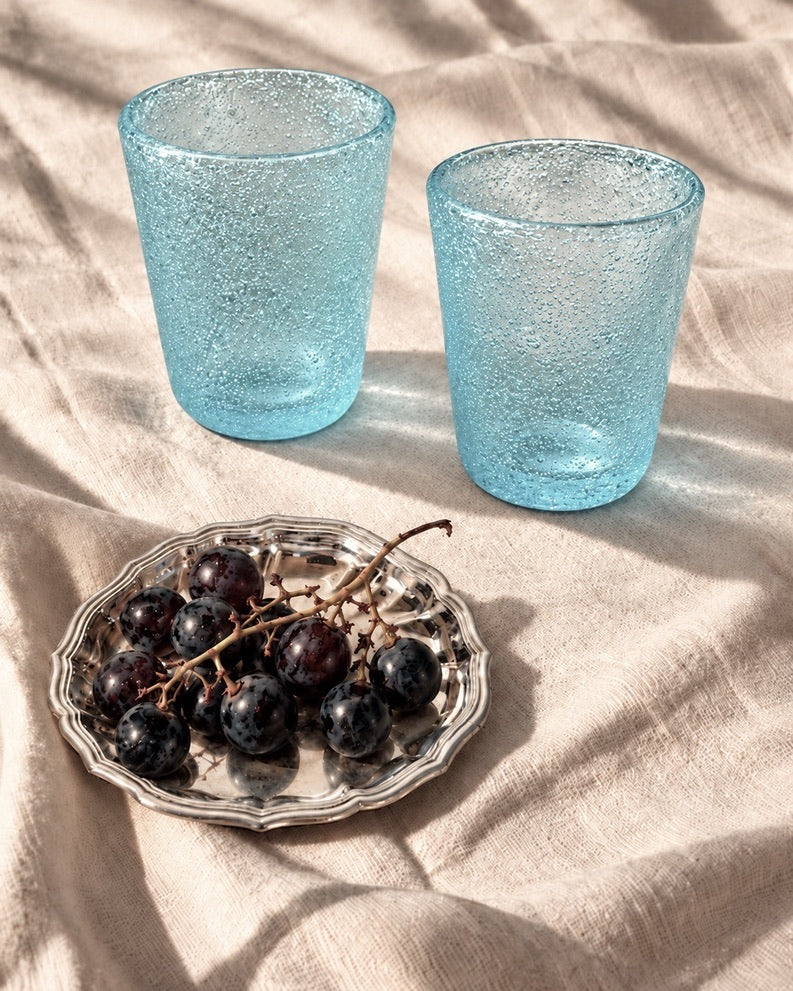 Azzurro Bubbles | Mundblæste italienske glas