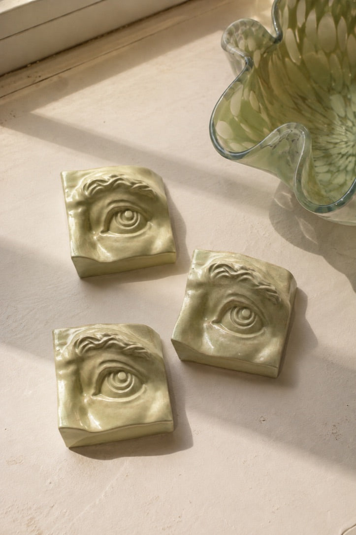 Square Eye Right vægrelief | Crystal Green