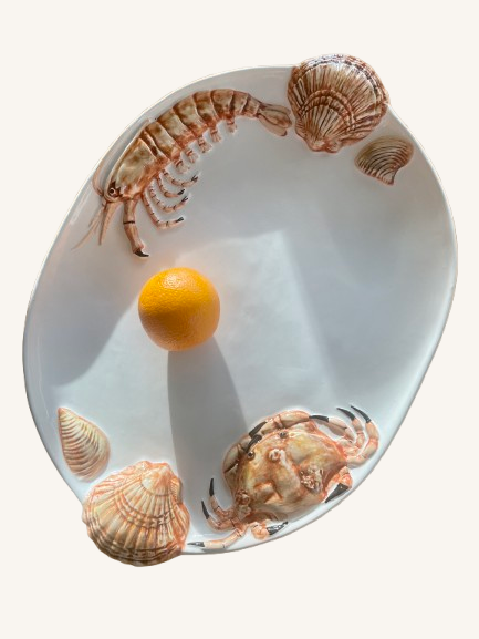 Stort originalt skaldyrsfad fra 1980’erne