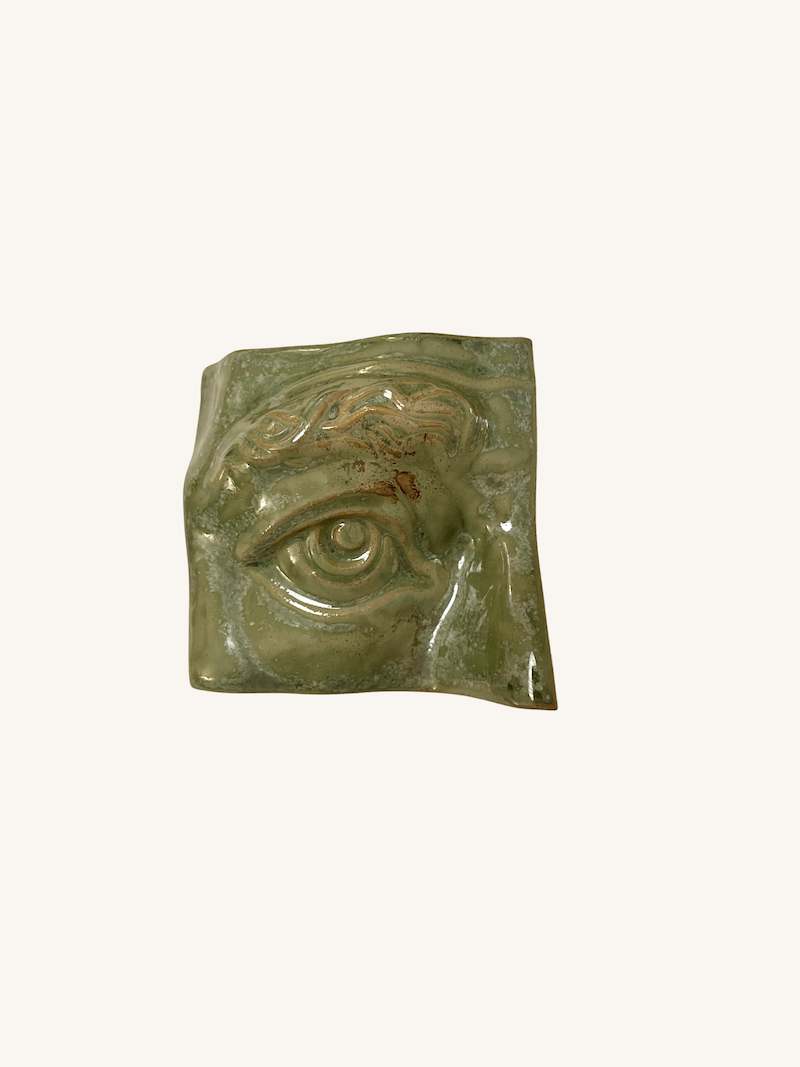 Square Eye Left vægrelief | Copper Green