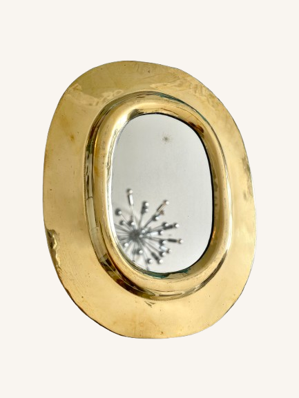 Indisk ovalt vintage spejl