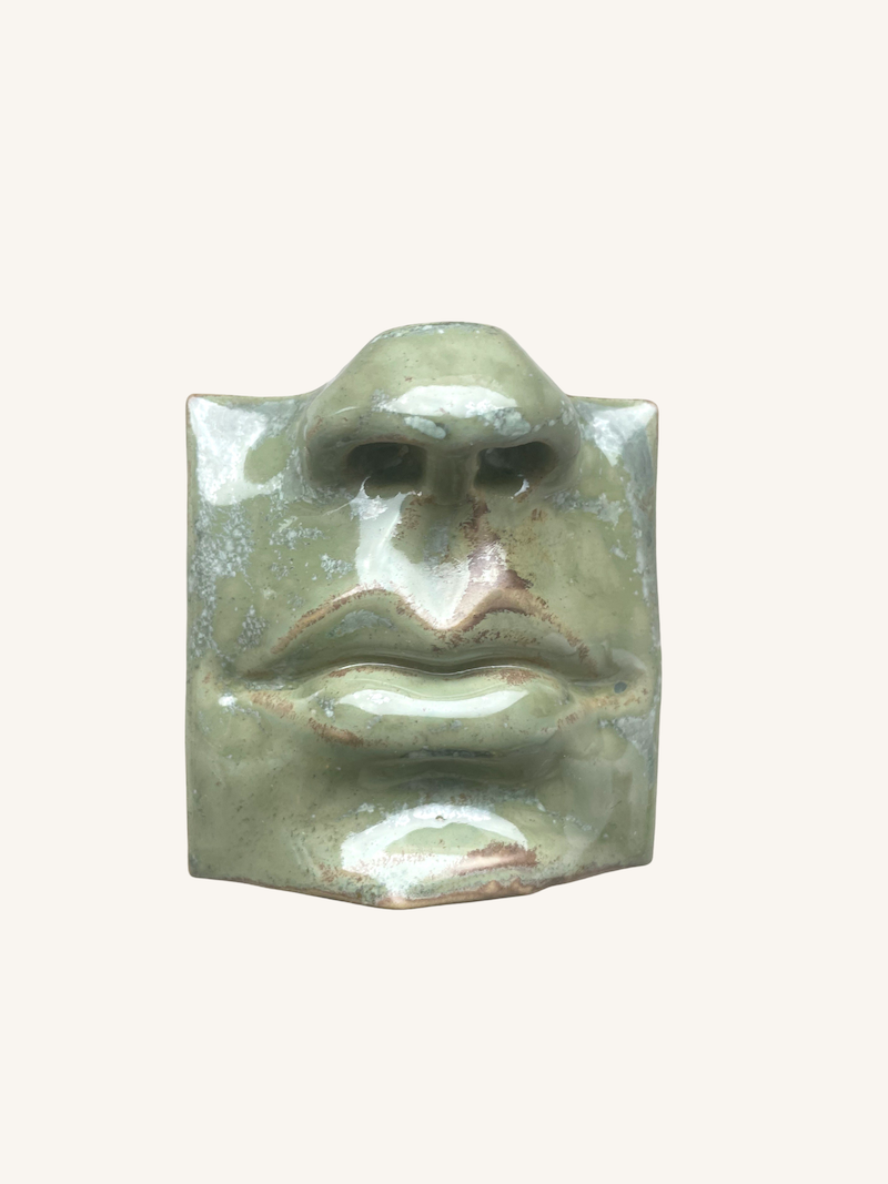 Square Mouth No. 1 vægrelief | Copper Green