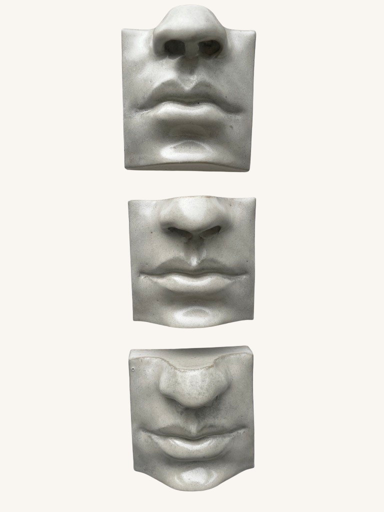 Square Mouth No. 1 Relief | Antique White