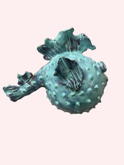 Håndlavet pindsvinfisk no. 8 〰️ vægophæng