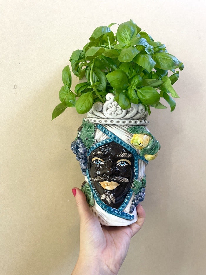 Uomo Frutta Limone | Sicilian head vase