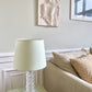 Vintage glasbordlampe med krom