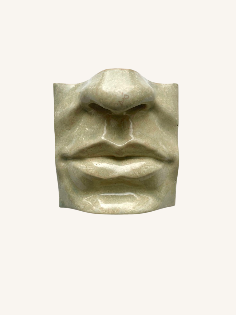 Square Mouth No. 2 vægrelief | Crystal Green