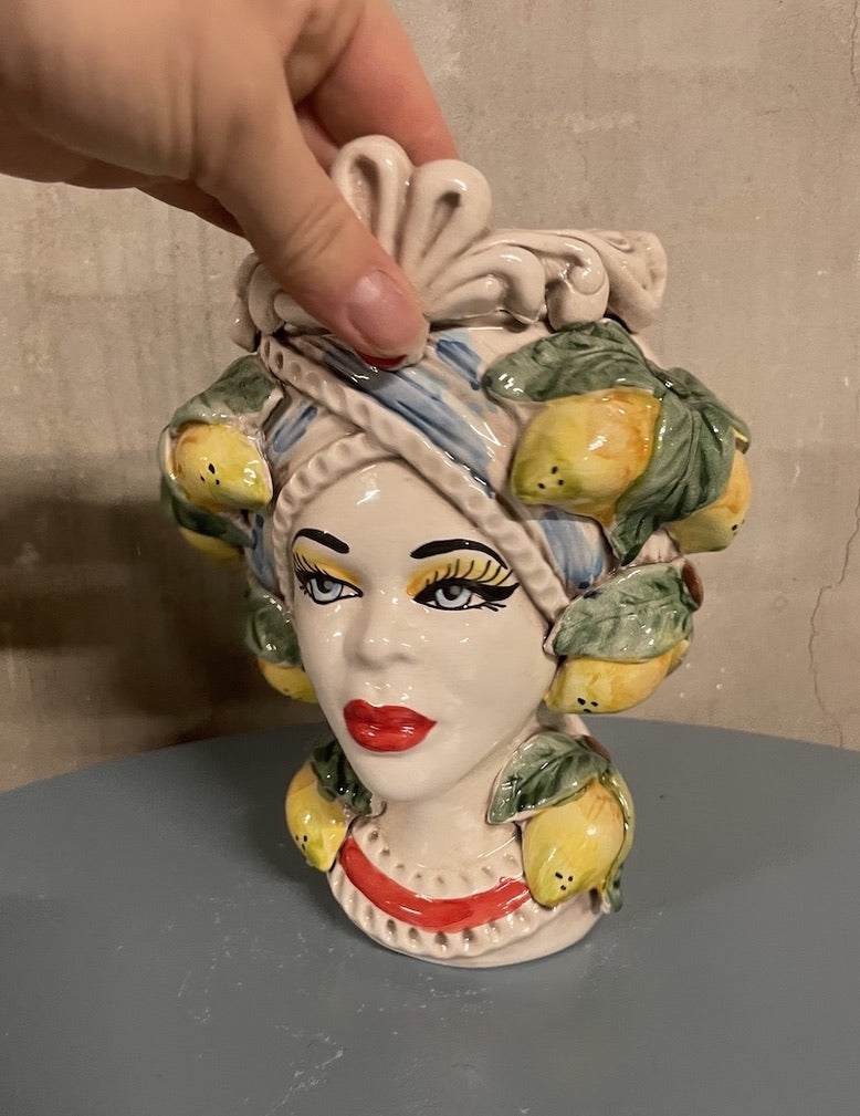 Mini Sultan White | Sicilian head vase