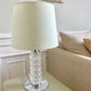 Vintage glasbordlampe med krom