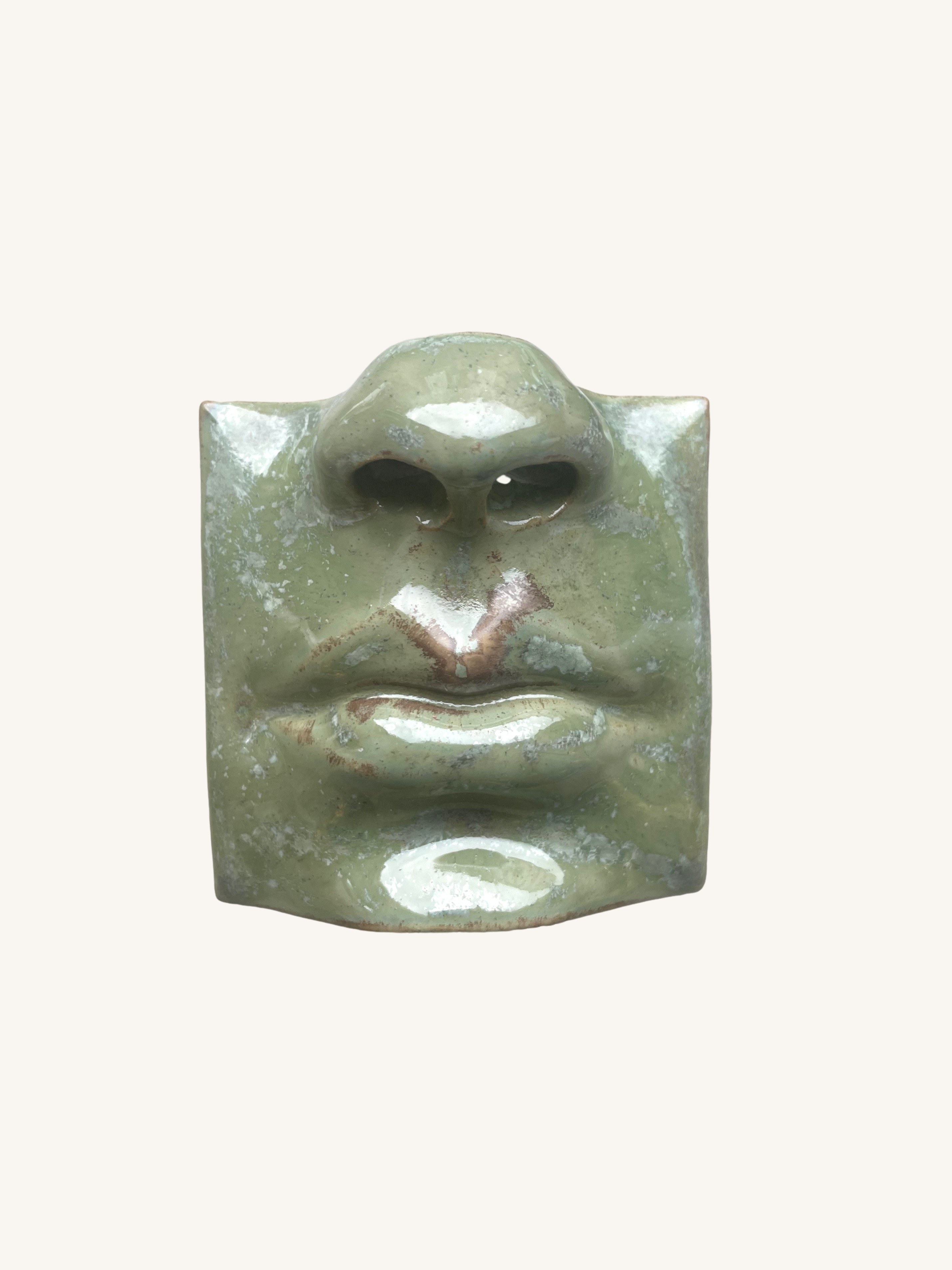 Square Mouth No. 1 vægrelief | Copper Green