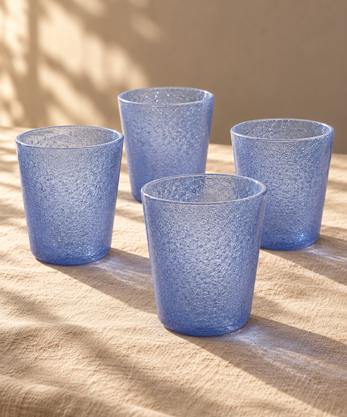 Mouth blown Bubble glass ~ Peach