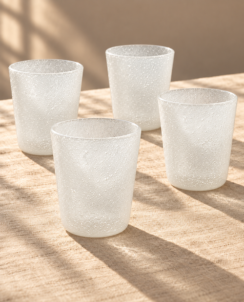 Mouth blown Bubble glass ~ Peach