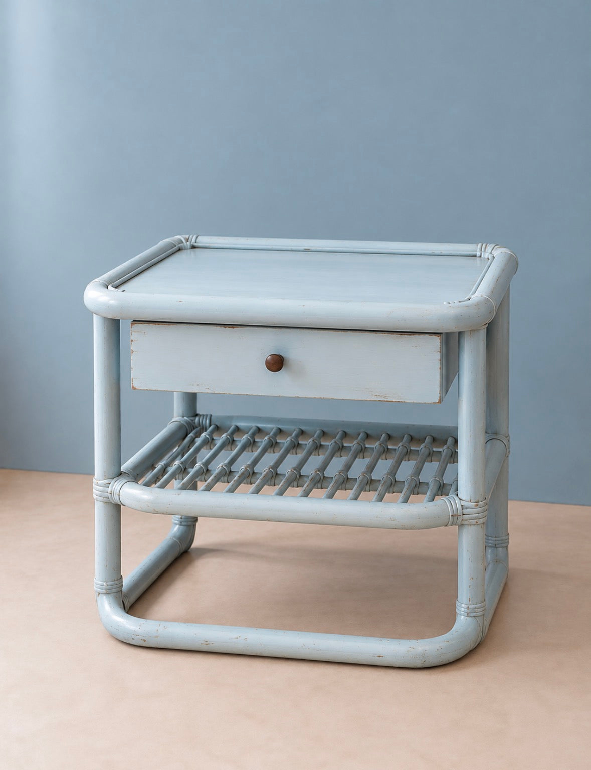 Blåt vintage sidebord