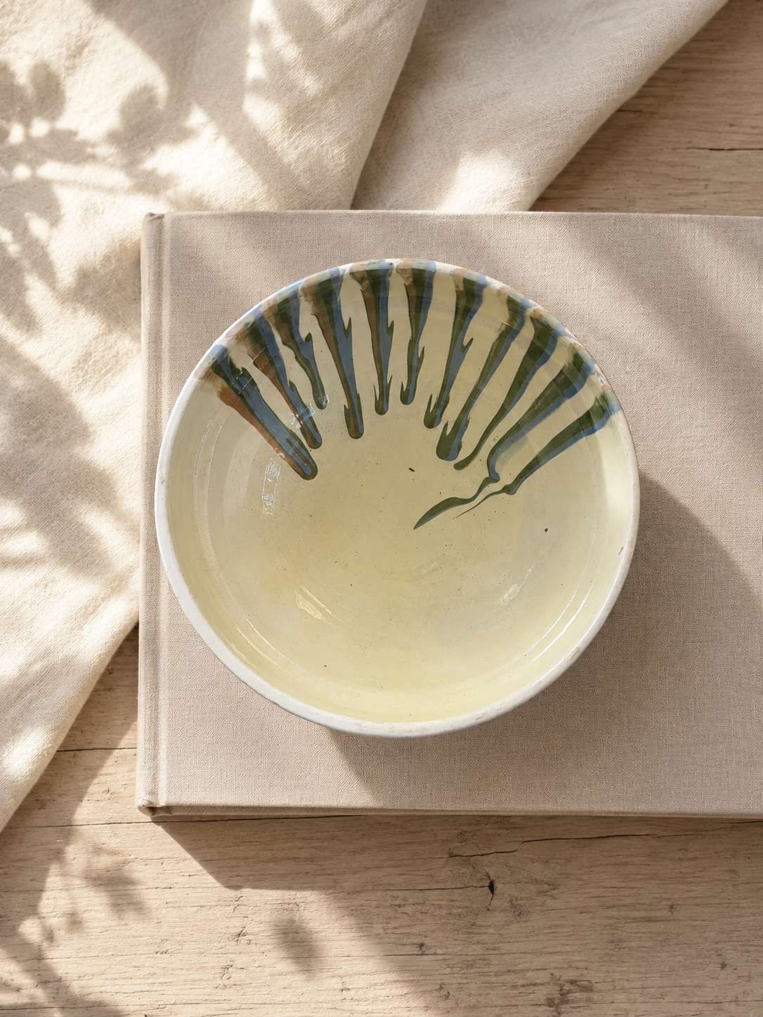 Horezu unika skål ~ creme striber no. 2