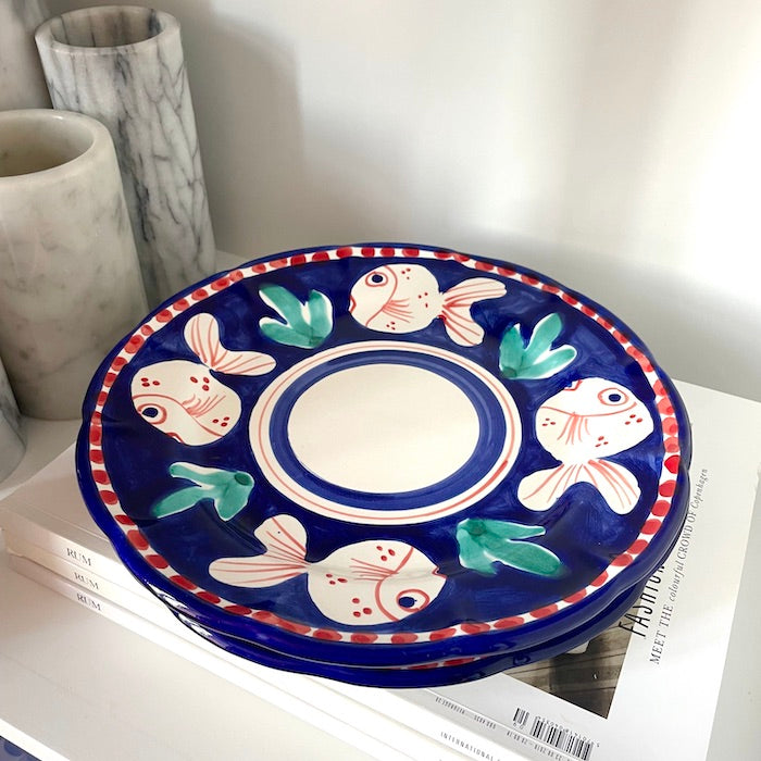 Amalfi håndmalet fad / tallerken  | Fisk
