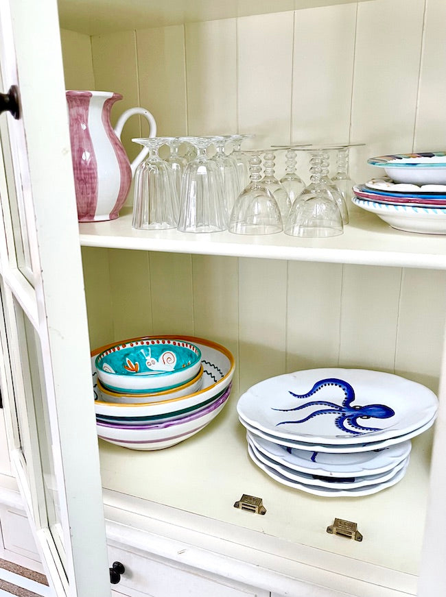 Håndmalet italiensk fad / tallerken | Blæksprutte