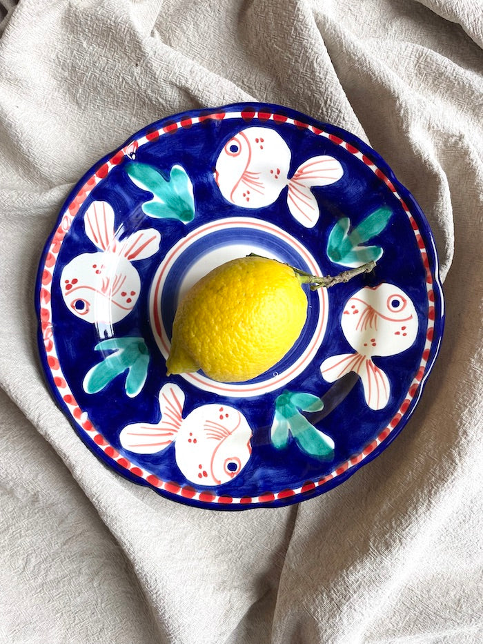 Amalfi håndmalet fad / tallerken  | Fisk
