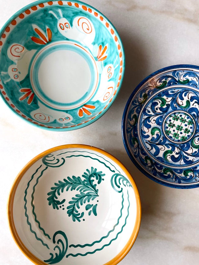 Amalfi håndmalet skål | Snegle