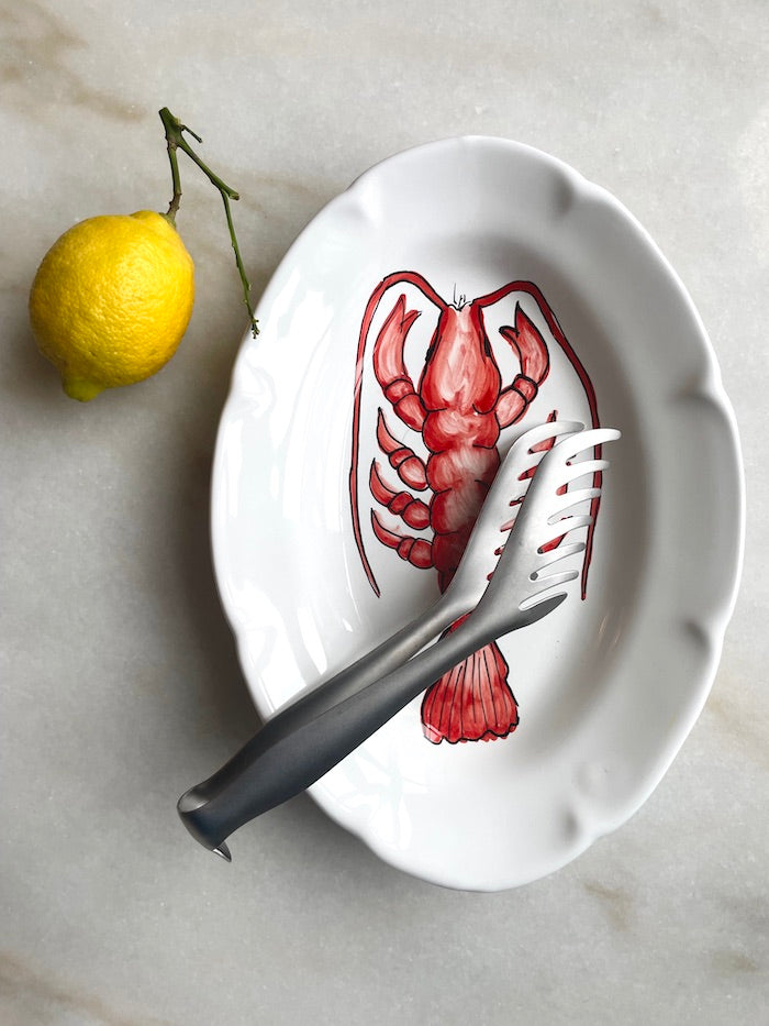 Håndmalet Amalfi Hummerfad | Rød