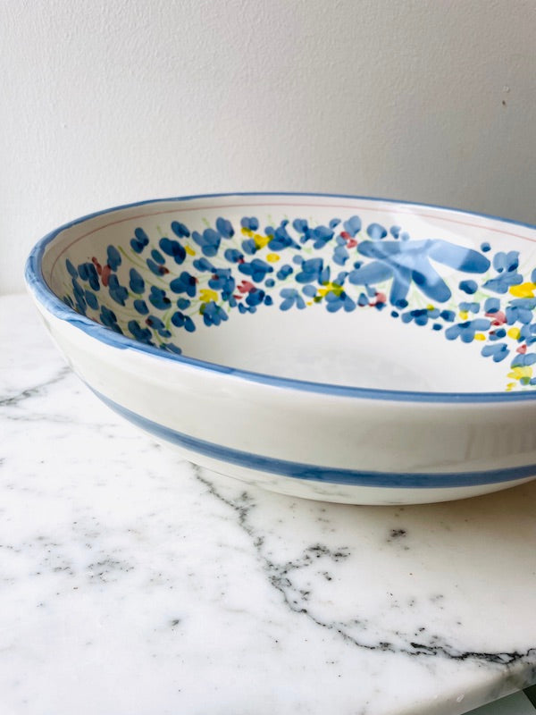 Amalfi håndmalet skål | Blå blomst