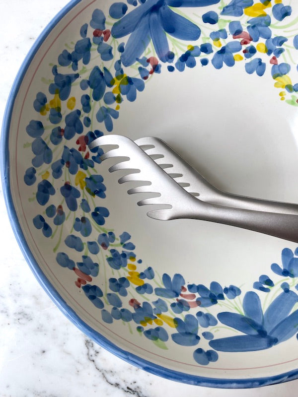 Amalfi håndmalet skål | Blå blomst