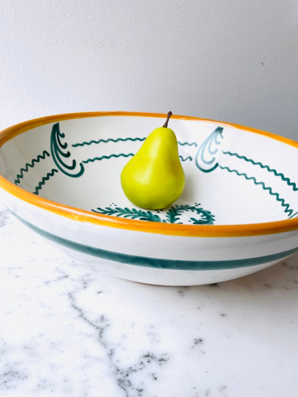 Amalfi stor håndmalet skål | Verde