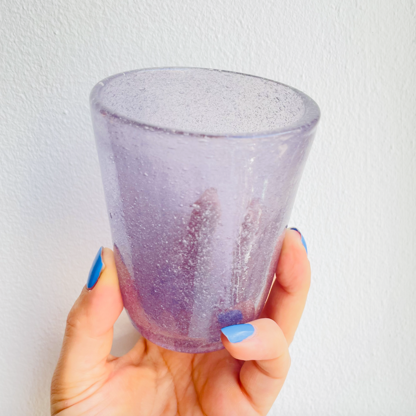 Mundblæst Bubble glas ~ Lilla