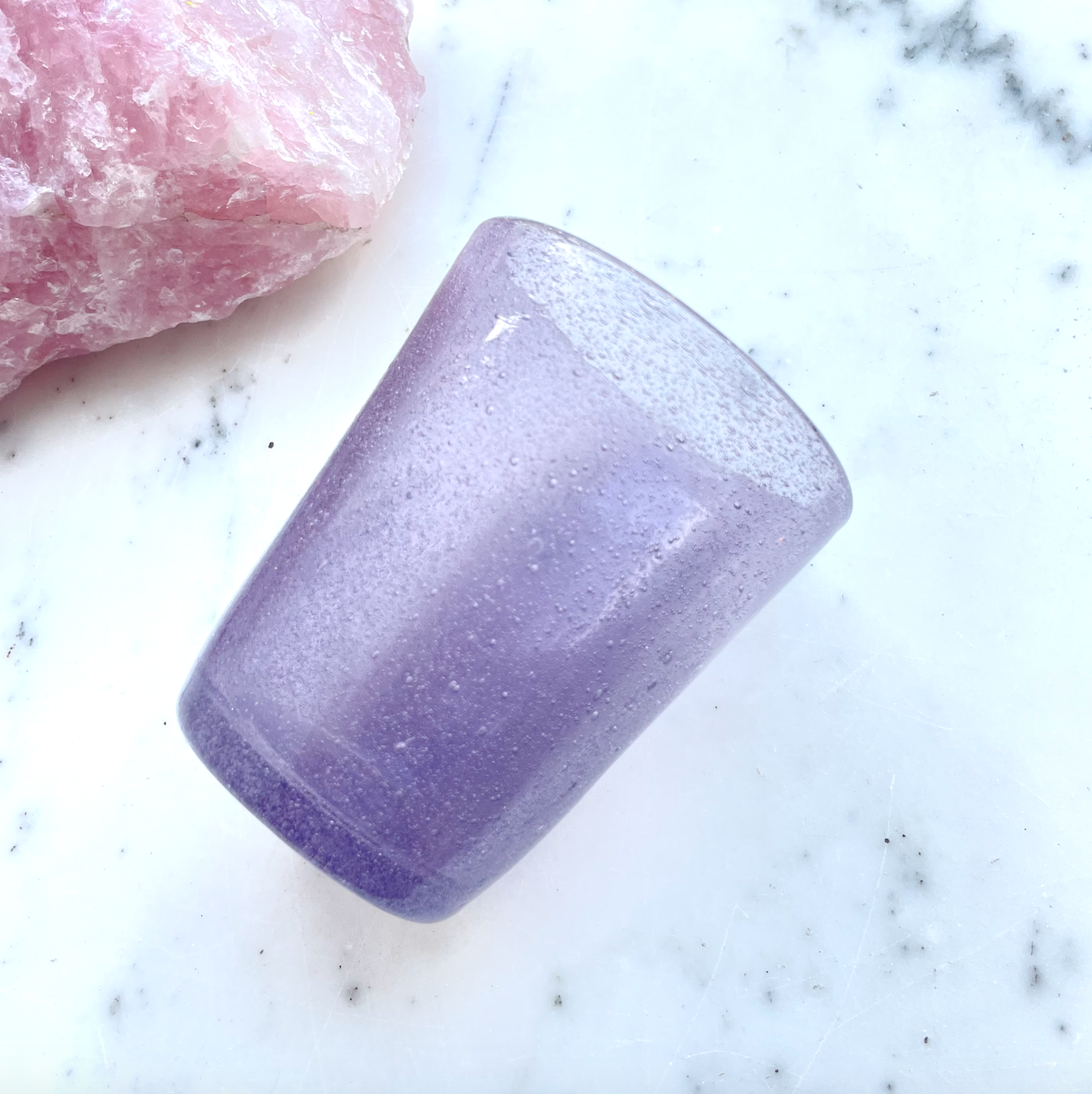 Mundblæst Bubble glas ~ Lilla