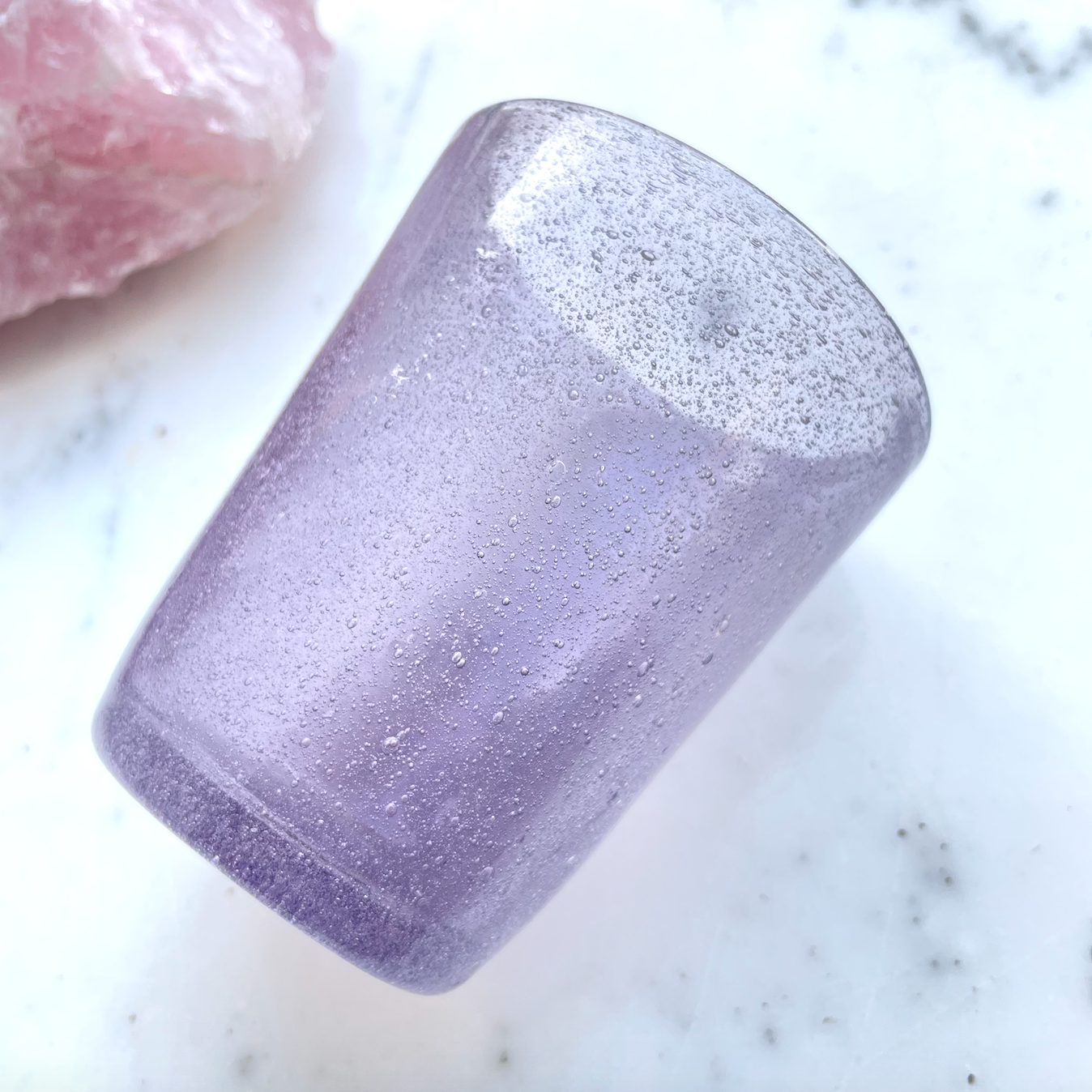 Mundblæst Bubble glas ~ Lilla