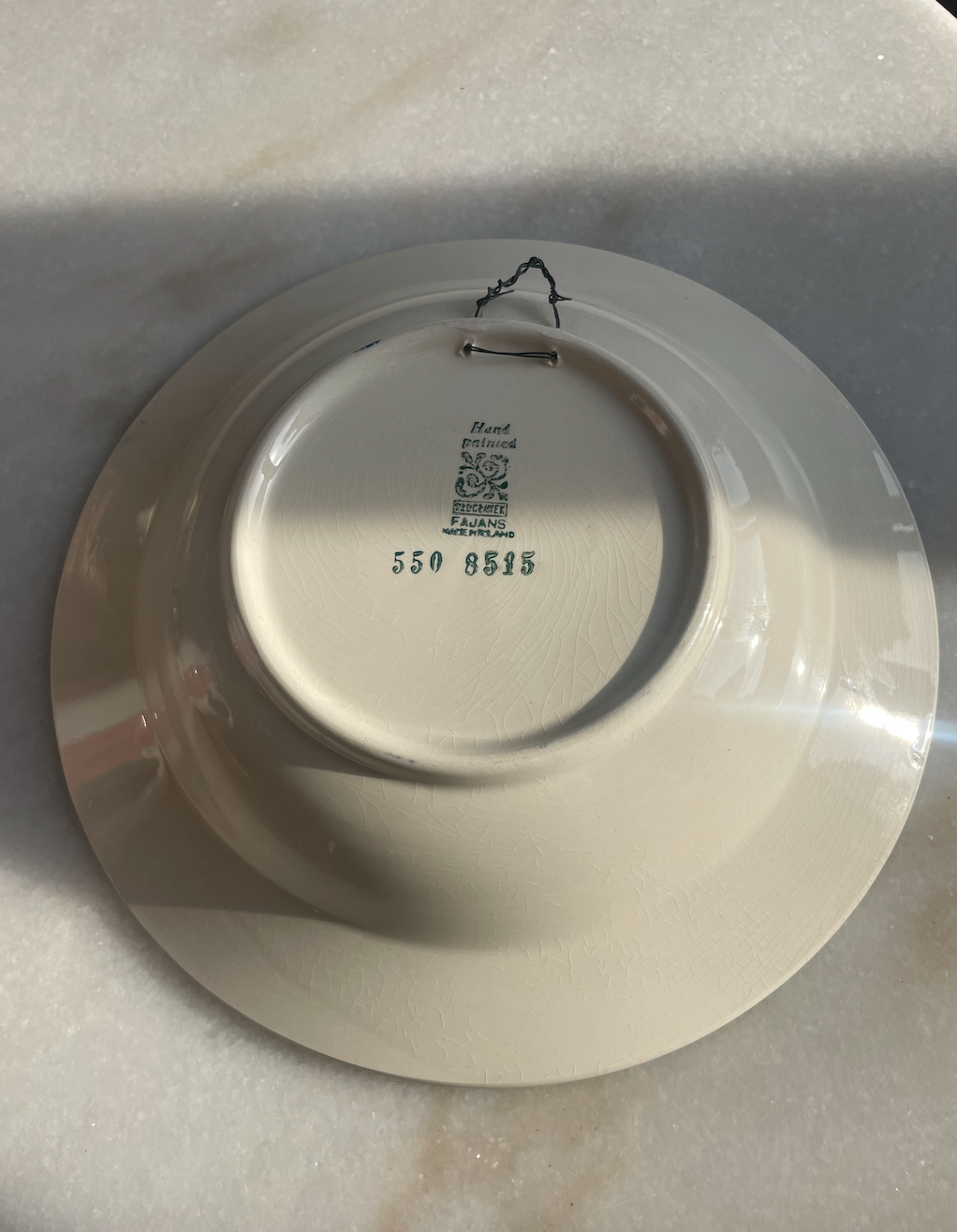 Håndmalet unika fajance skål med ophæng no. 2