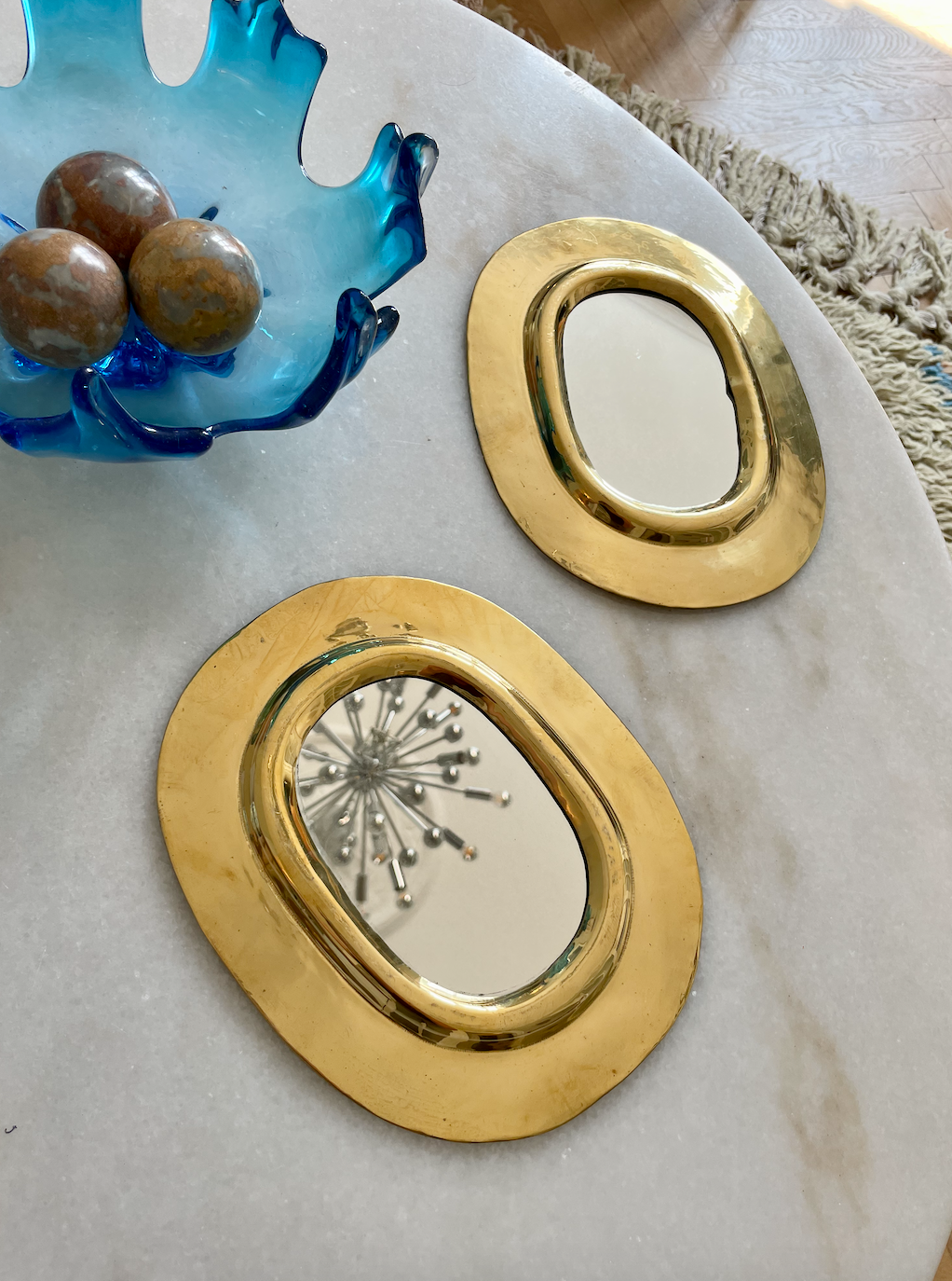 Indisk ovalt vintage spejl