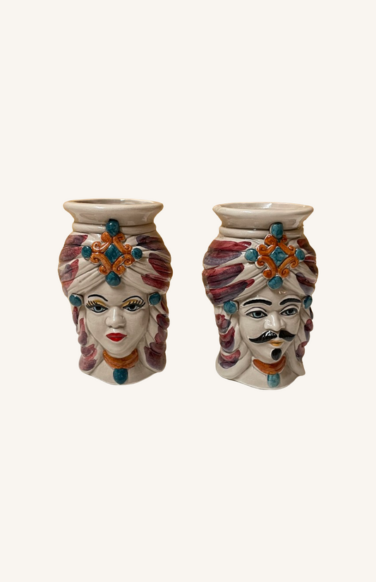 Mini Sultan &amp; Donna dark pink | Sicilian head vase