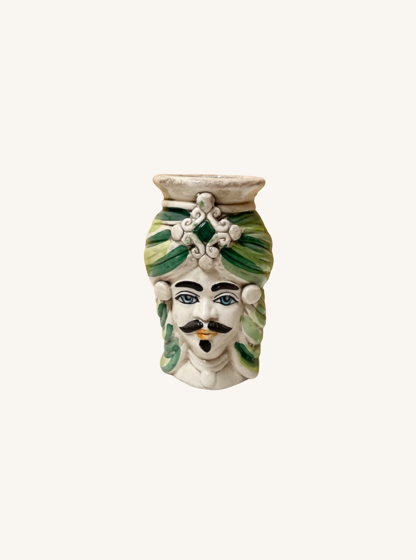 Mini Sultan Green | Sicilian head vase