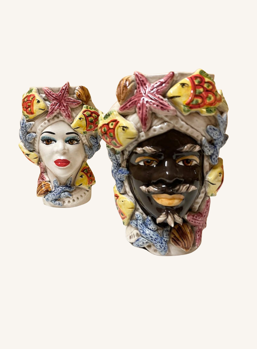 Uomo Pesce Moro | Sicilian head vase