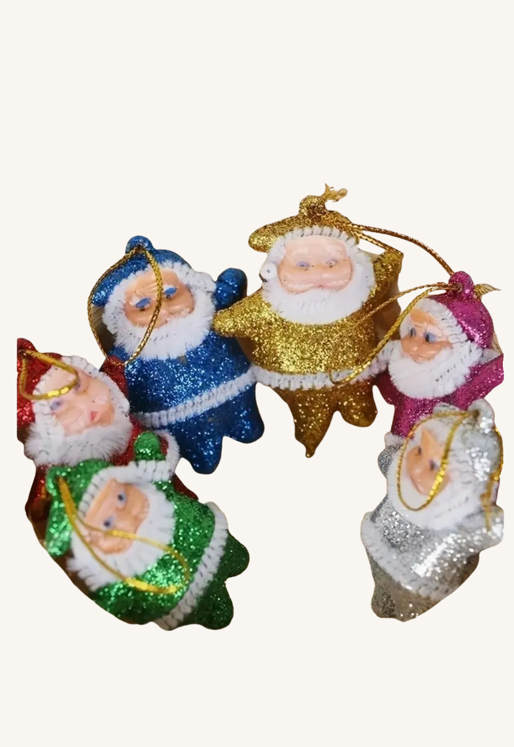 Vintage julemænd med glitter