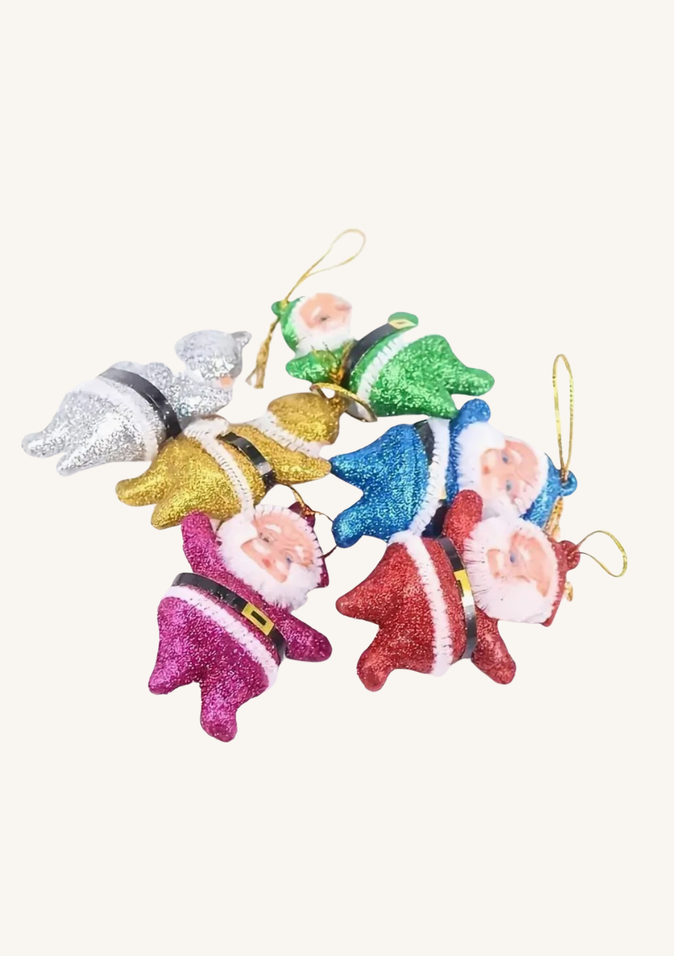 Vintage julemænd med glitter